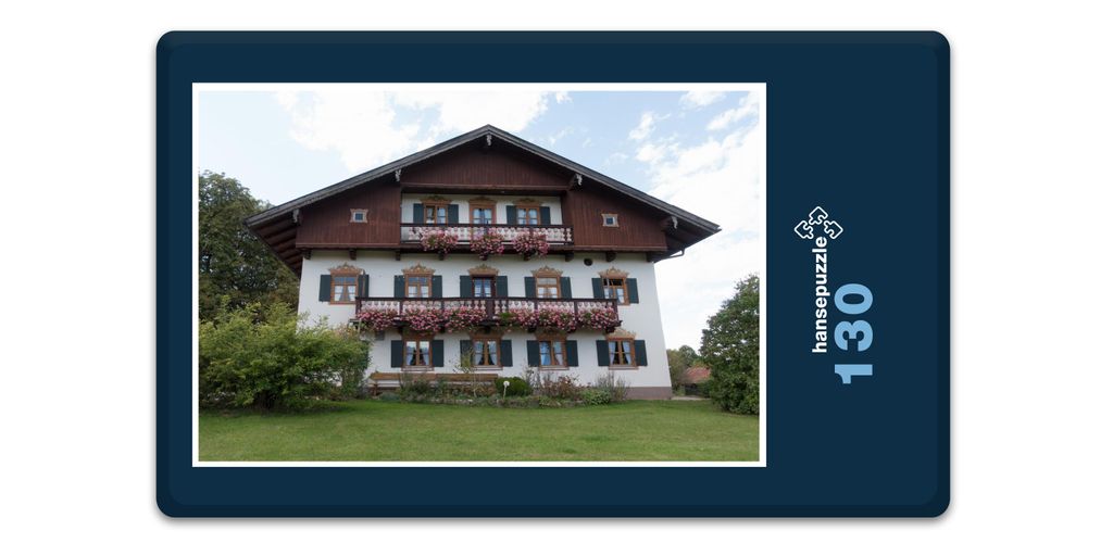 hansepuzzle 19221 - Landhaus Puzzle, 130 Teile, Gebäude, 28,7 x 20,0cm mit hochwertiger Aufbewahrung, Kartonbox und wiederverschließbarem Beutel