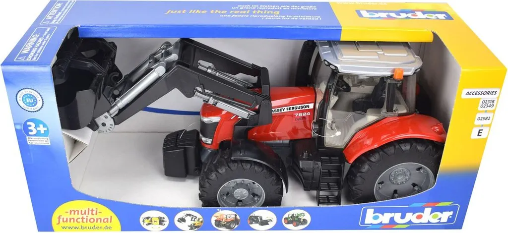 Tracteur solide Massey Ferguson 7624 Bruder avec chargeur anti-casse