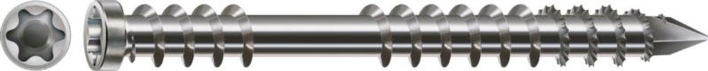 Terrassenschraube, 5 x 40 mm, 180 Stück, Fixiergewinde, Zylinderkopf, T-STAR plus T25, CUT-Spitze, Edelstahl rostfrei A2 - 8000000288210