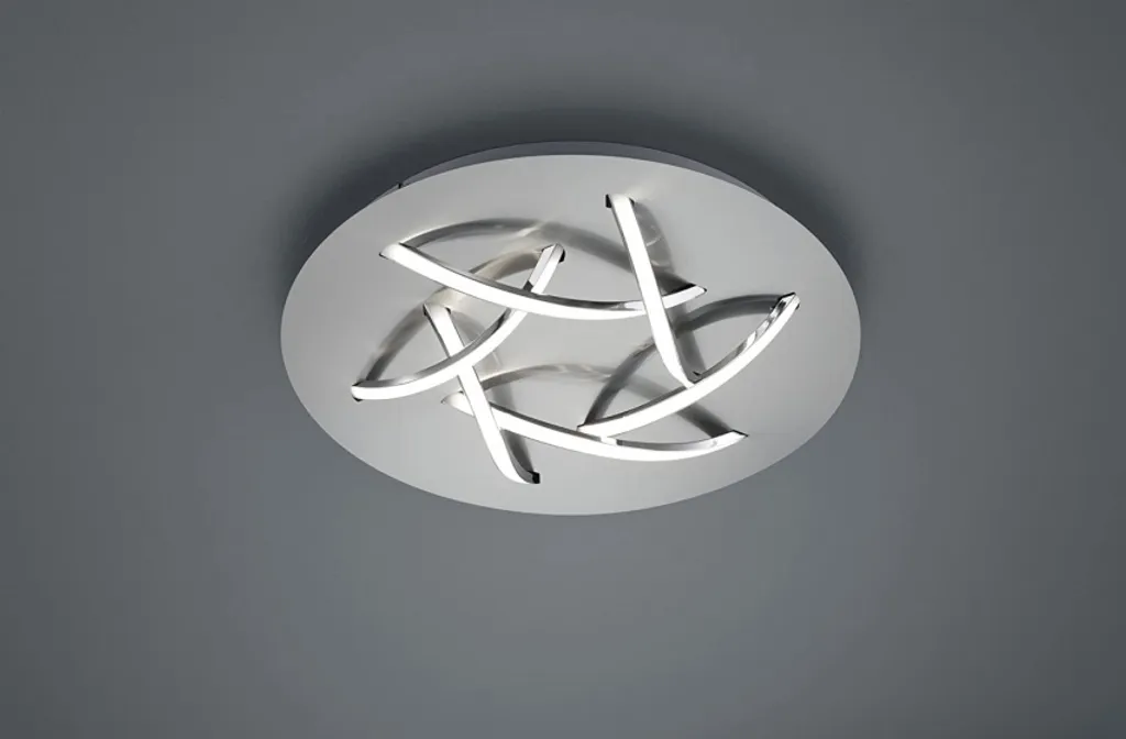 Lampe LED chambre Ø 45cm anti-éblouissement nickel variateur inclus