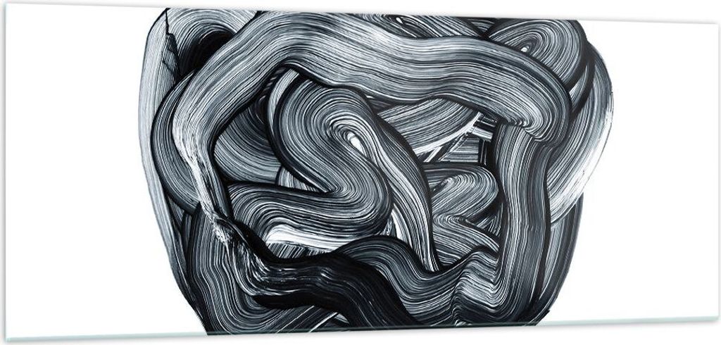 Bilder auf glas - Einteilig - Abstraktion schwarz verschwommen - 100x40cm - Glasbilder - Wandbilder - Bilder - Wanddekoration aus Glas - Glas Bilde...