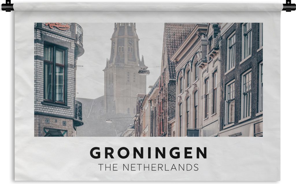 MuchoWow Wandteppich Wandbehang Groningen - Niederlande - Toren 120x80 cm Tapisserie Dekoration Wandtuch - Wanddekorationen - Wandtücher