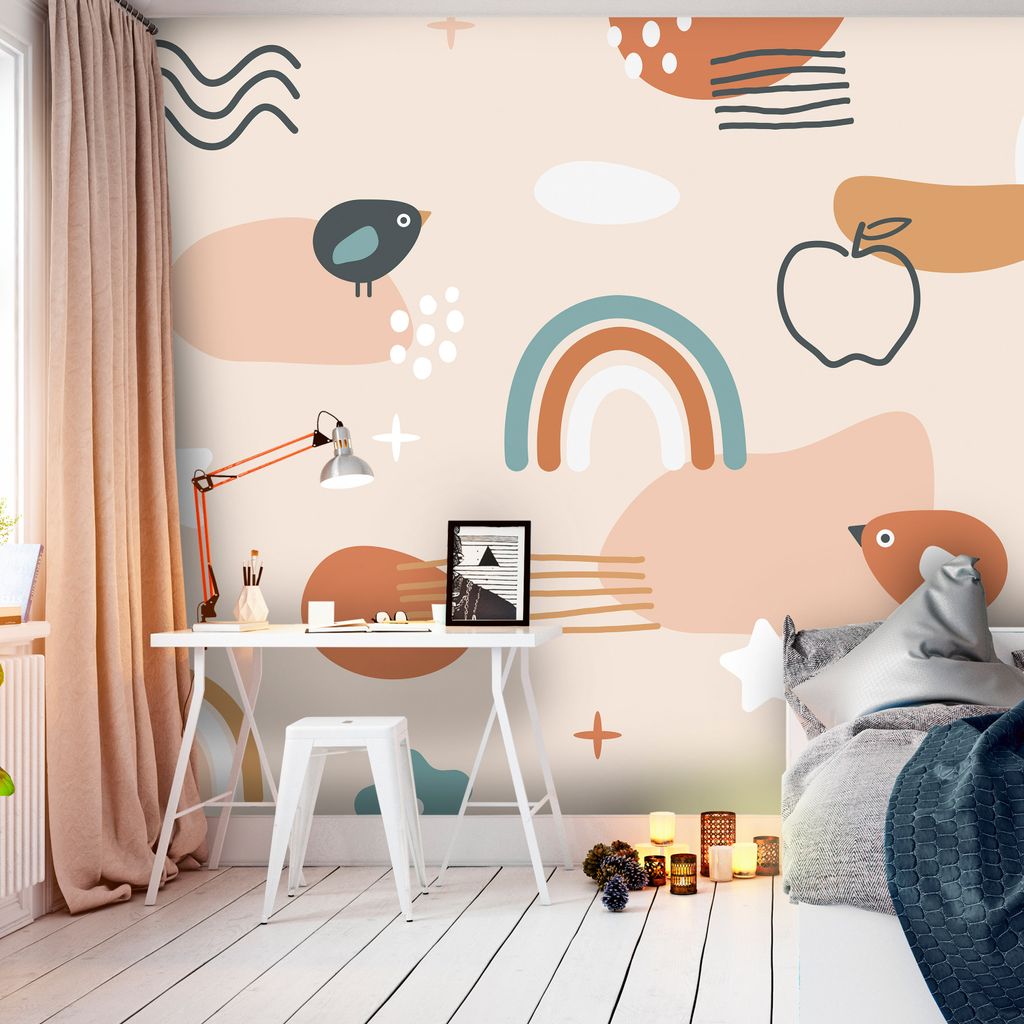 Vlies Fototapete für Kinder 400x280 cm Tapeten Wandtapete XXL buntes Gekritzel Doodle Abstrakt e-A-10016-a-a