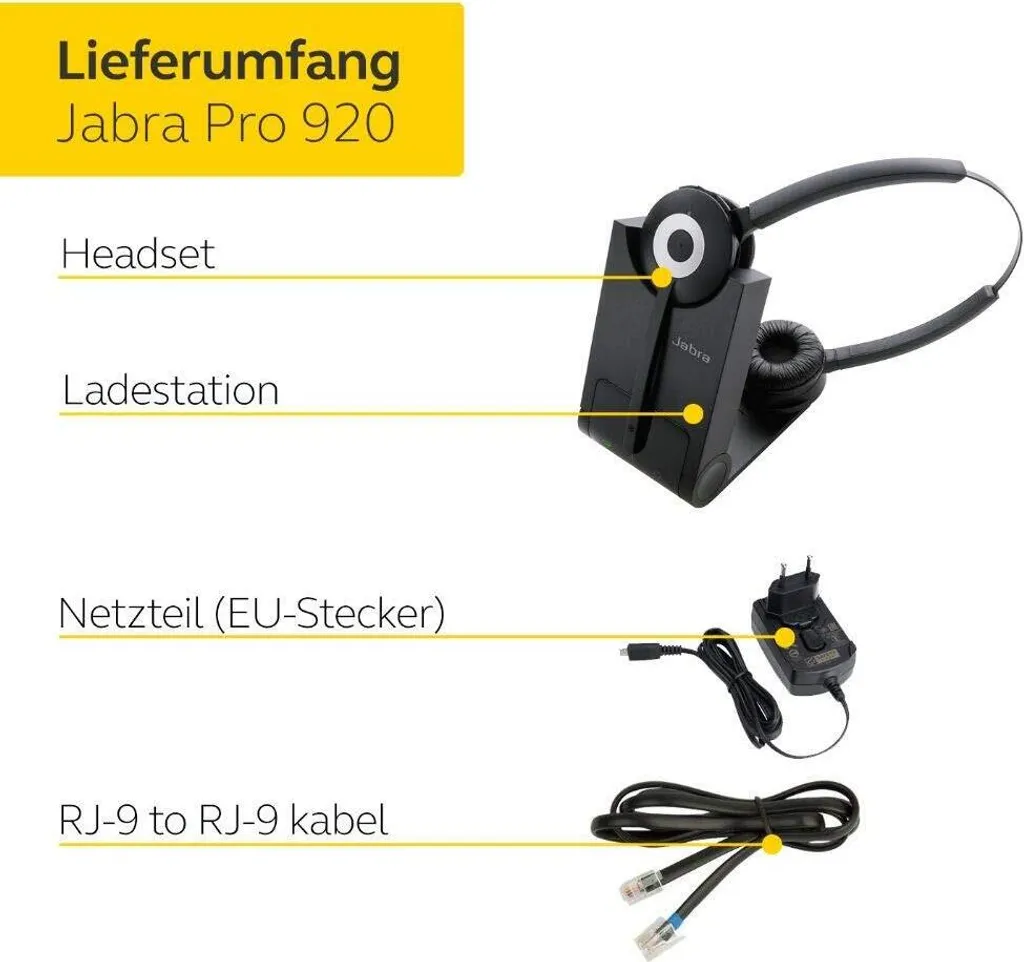 Jabra PRO 920 Duo Casque sans Fil DECT Binaural pour Téléphone Fixe - 18