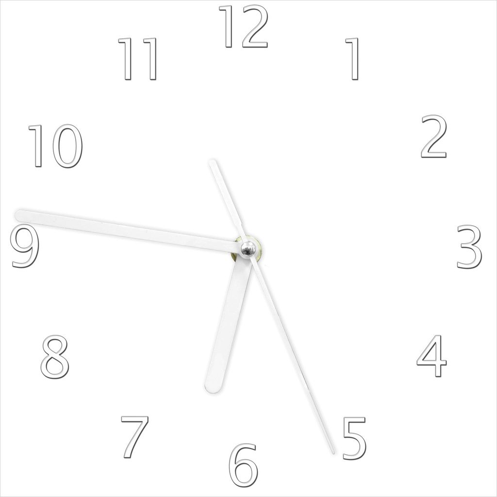 Wallario Design Wanduhr Weiß aus Echtglas, Größe 20 x 20 cm