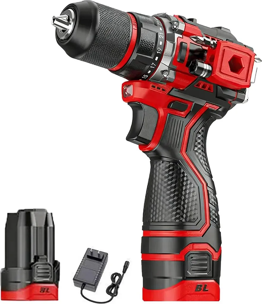 Avvitatore a percussione a batteria senza spazzole - Avvitatore da 16,8 V - Coppia di 120 Nm - 1800 giri/min - 1 batteria inclusa - Caricabatteria con spina UE - Mandrino a cricchetto in metallo - Nero