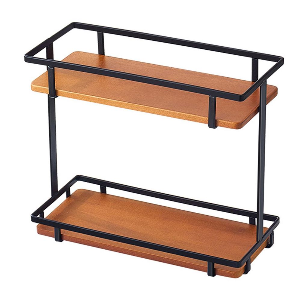 Küchenregale Gewürzregal 2 Etagen – Schrankregal Organizer stapelbar, Gewürzhalter & Aufbewahrungsregal für Küche 28x12x24,5 cm
