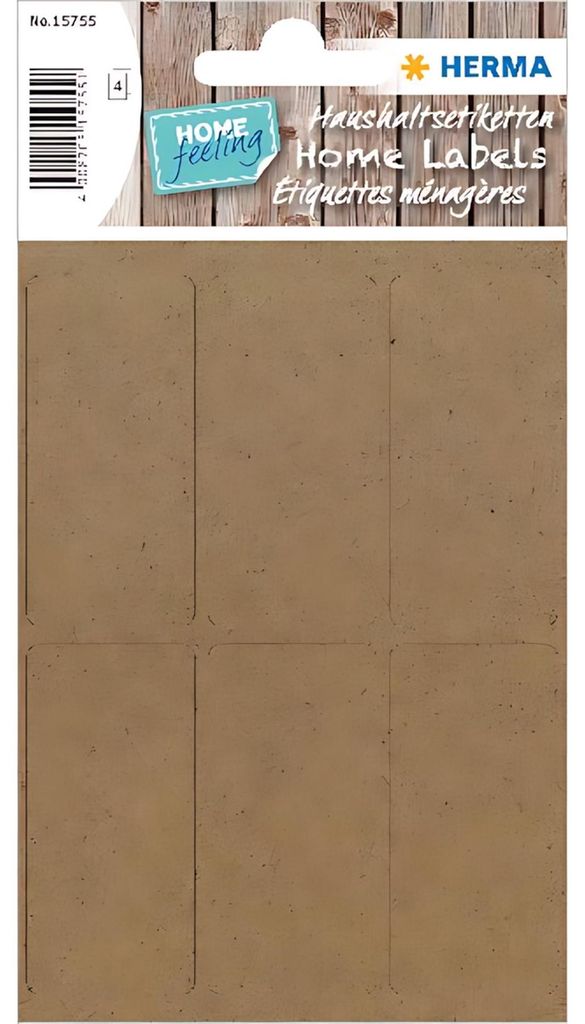 HERMA 15755, Braun, Abgerundetes Rechteck, Permanent, Produktbild 