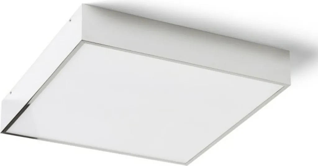 Luminaire de Plafond LED Rond 35cm Chrome IP44 MERANO 24W Blanc Chaud 3000K