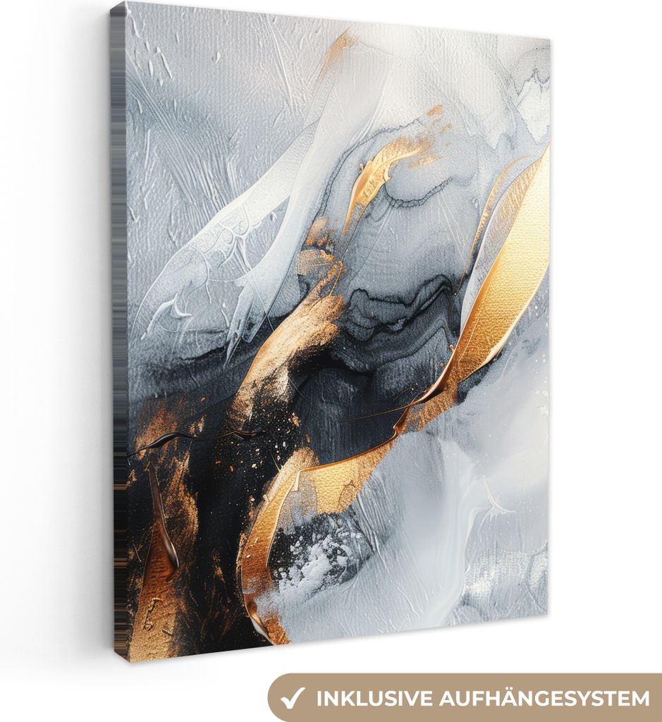 Wandbilder wohnzimmer 30x40 cm - Abstrakt und Modern - Gold - Malen, Leinwand Bilder, Wanddeko, Gemälde