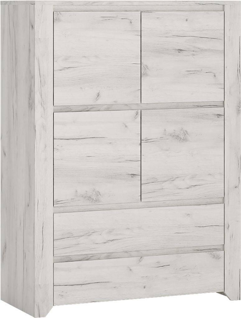 Highboard, weiß Eiche, AMANTEA-129