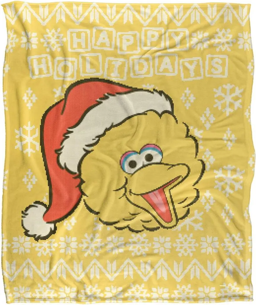 Couverture de Noël Supersoft Sesame Street Jaune Pull-over Soyeux Chaud