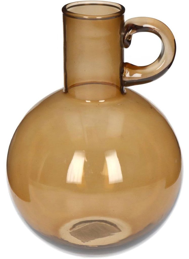 Vase Glas braun 12x12x17,5 cm HD Collection