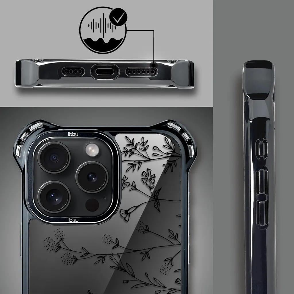 Housse iPhone 14 Pro Max IBIZU DropGuard Ultra MagSafe Midnight Flowers