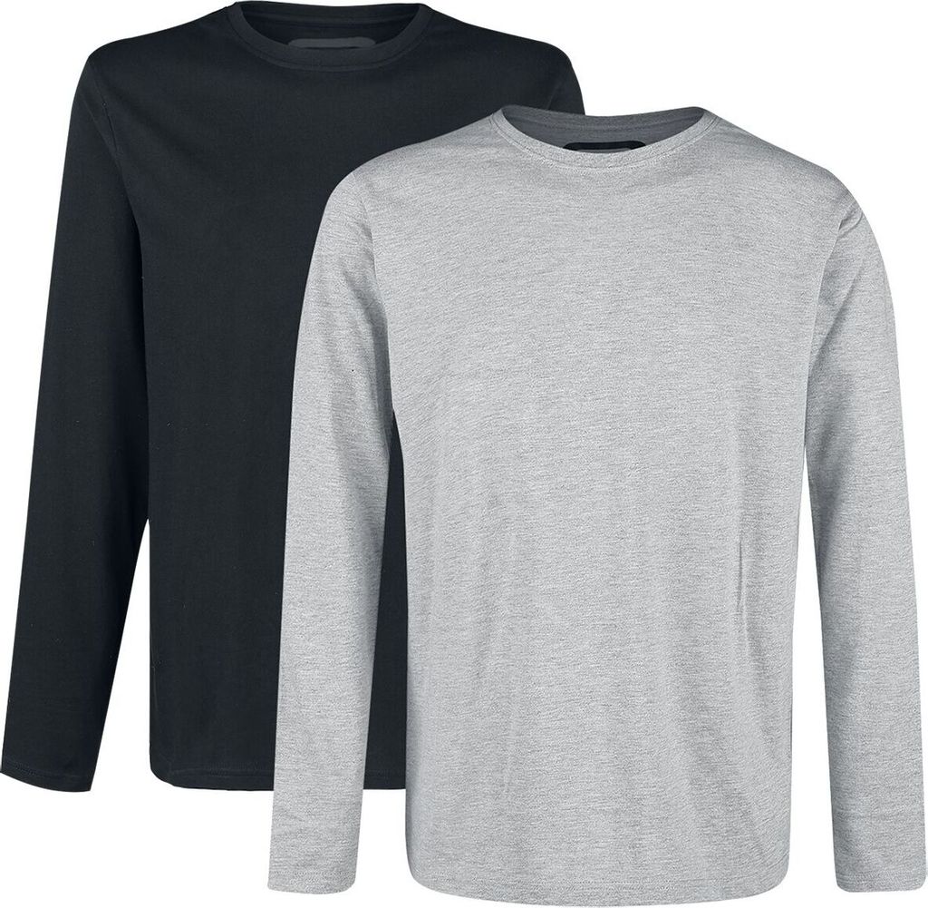 RED by EMP Herren schwarz-graue Basic Longsleeves im Produktbild 