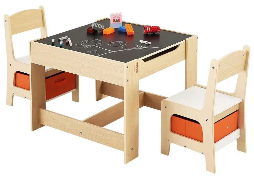 Table et chaises enfant gain de place avec rangement pour jeux et dessins