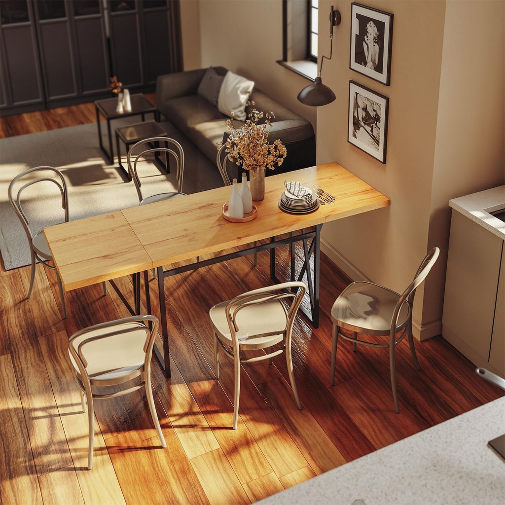SoBuy Tavolo a muro Estensibile con piano in legno Stile Immagine del prodotto 