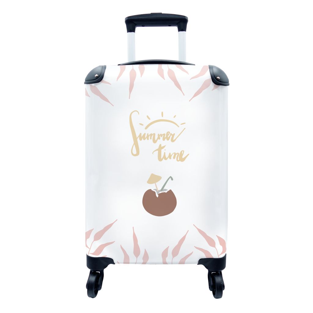 MuchoWow Koffer Handgepäck Trolley Rollkoffer Kleine Reisekoffer mit 4 Rollen - Sommer - Zitat - Cocktail - Cabin Size < 55x40x23 cm & 55x40x20 ...