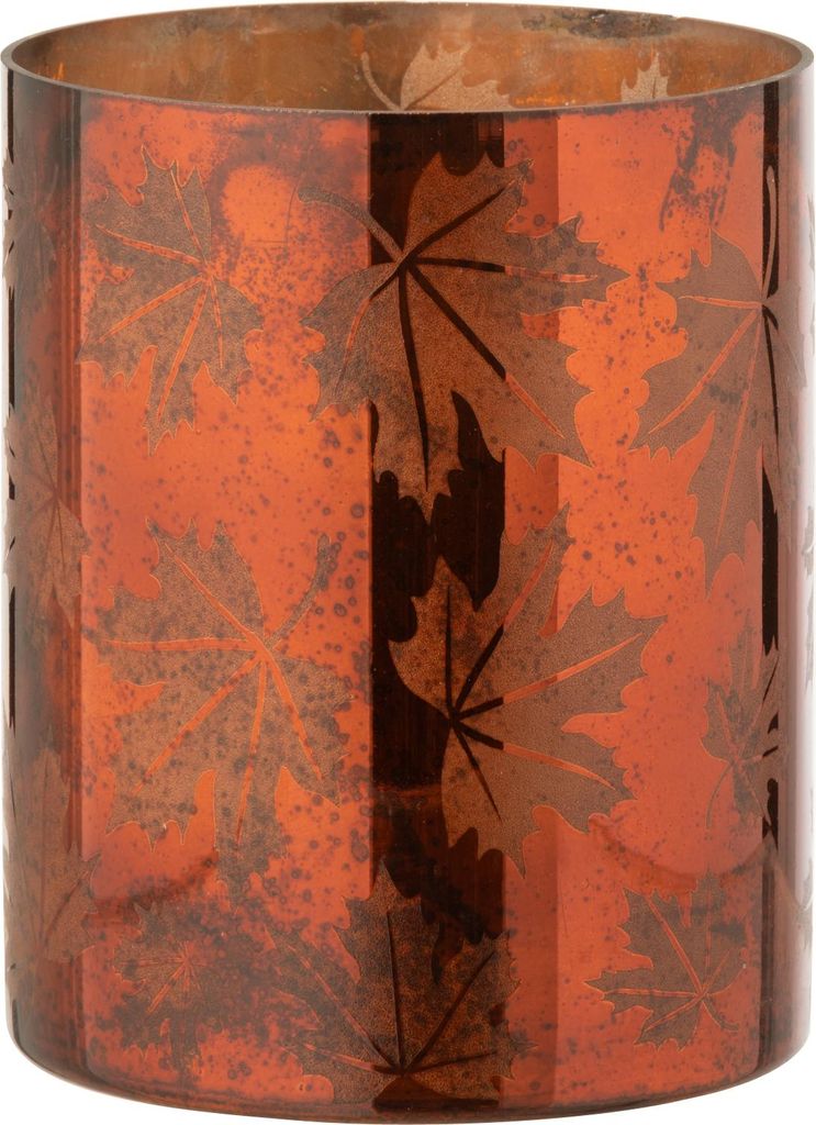 J-Line Kerzenständer Glas Rostbraun Large