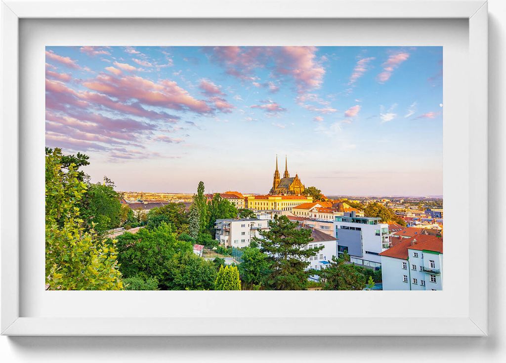 Gebäude Brünn Tschechische Republik– Wandbild mit Rahmen – Gerahmtes Bild – Wanddekoration – 60x40 cm – Schwarz Rahmen