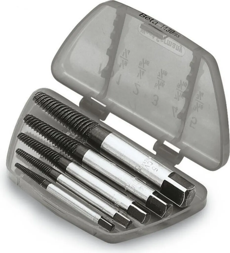 Beta Tools 1430/S5 Jeu de 5 Extracteurs de Vis Cassées en Acier 014300105