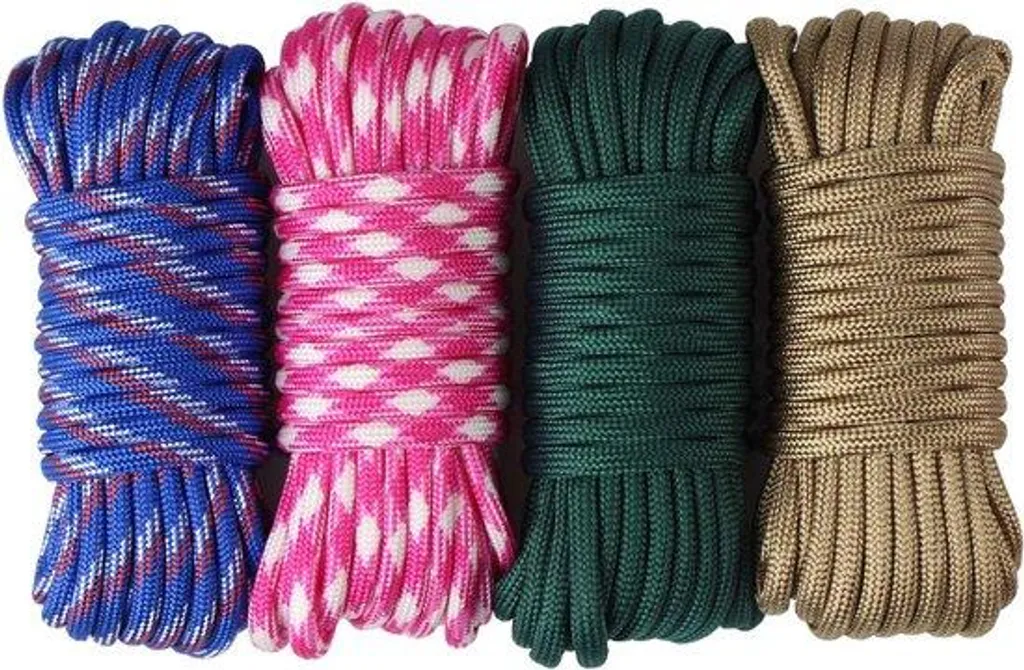 Corde en Nylon Tressé 7 Brins 4mm - 4 Unités de 6m Haute Résistance