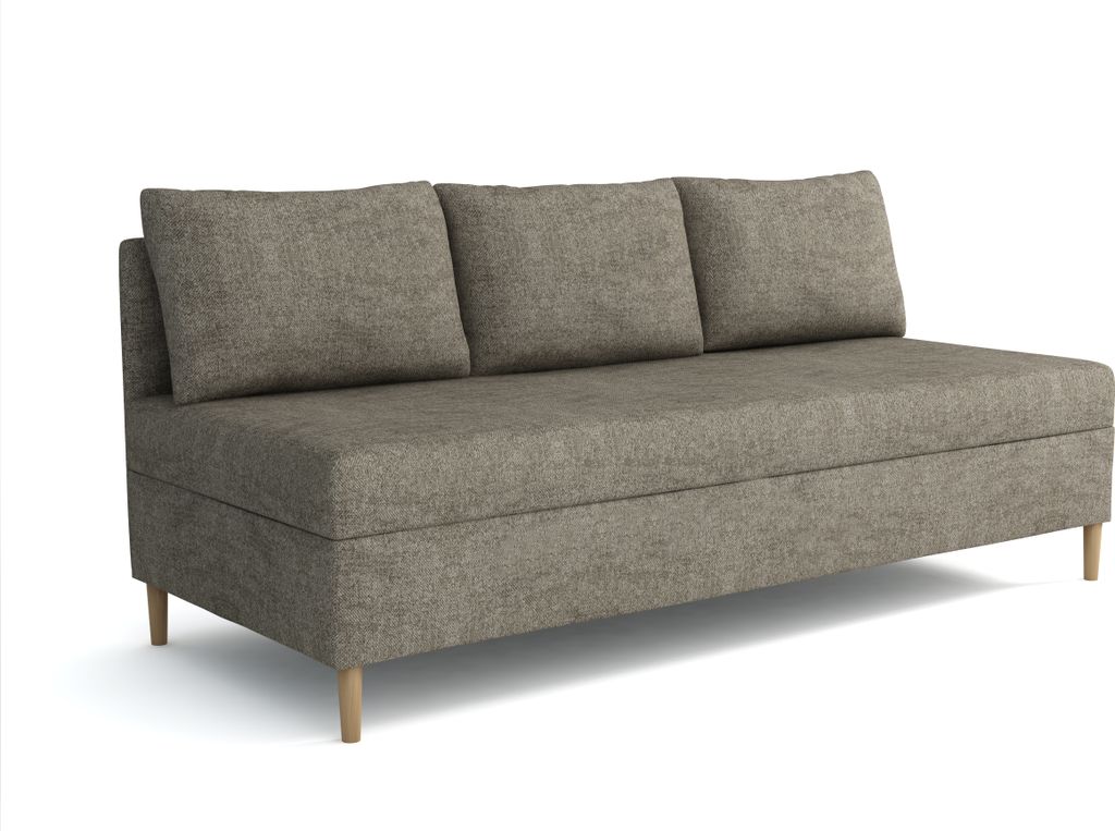 Emoebel24 Boxspringbett mit Bettkasten 90x200 cm Polsterbett, Einzelbett Ikar Braun