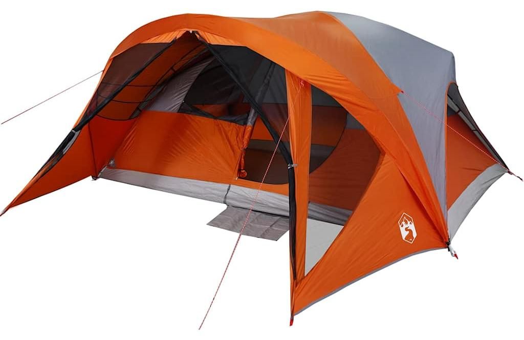 vidaXL Tenda familiare per 6 persone Grigio e arancione Immagine del prodotto 
