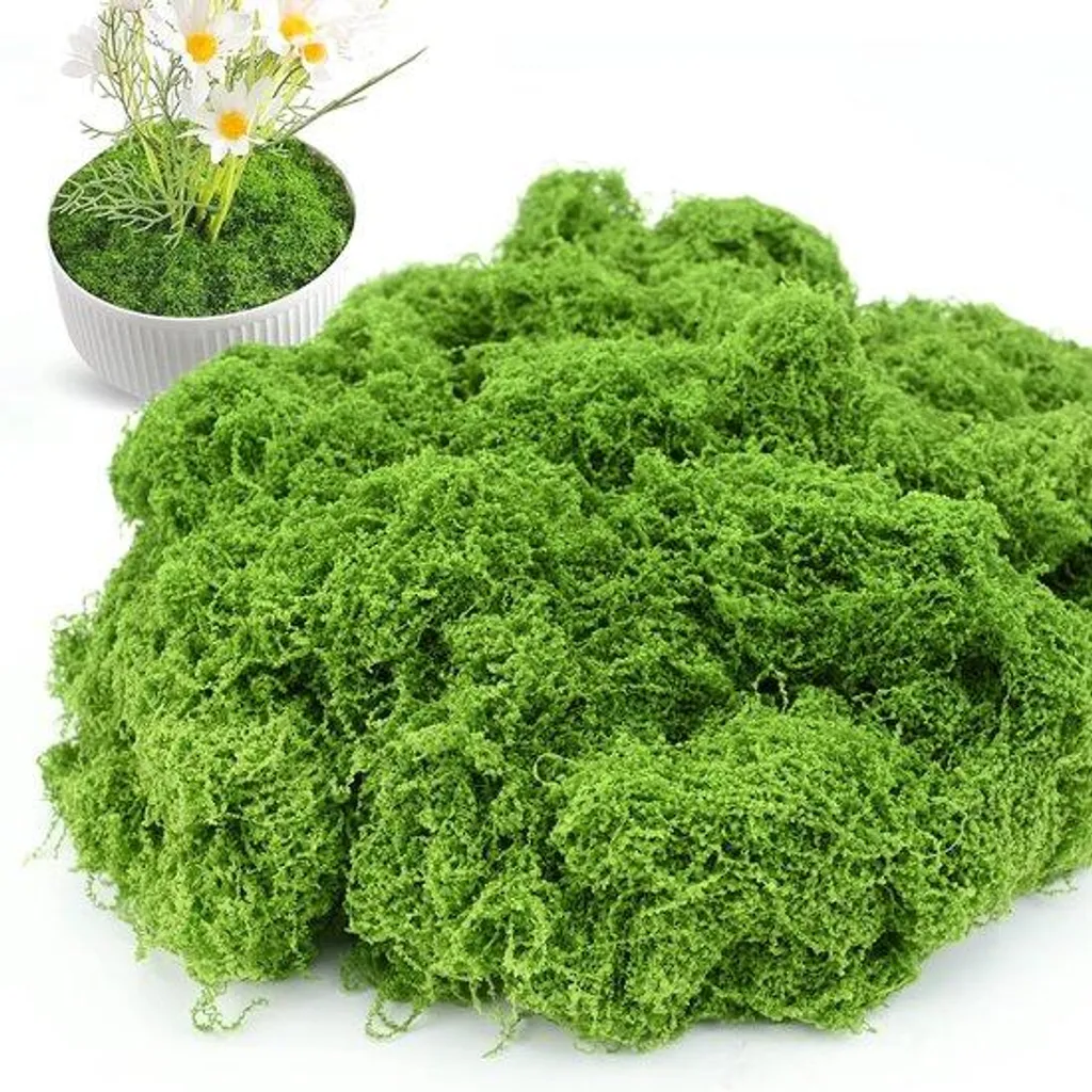 Mousse artificielle verte pour composition florale et salon 200g