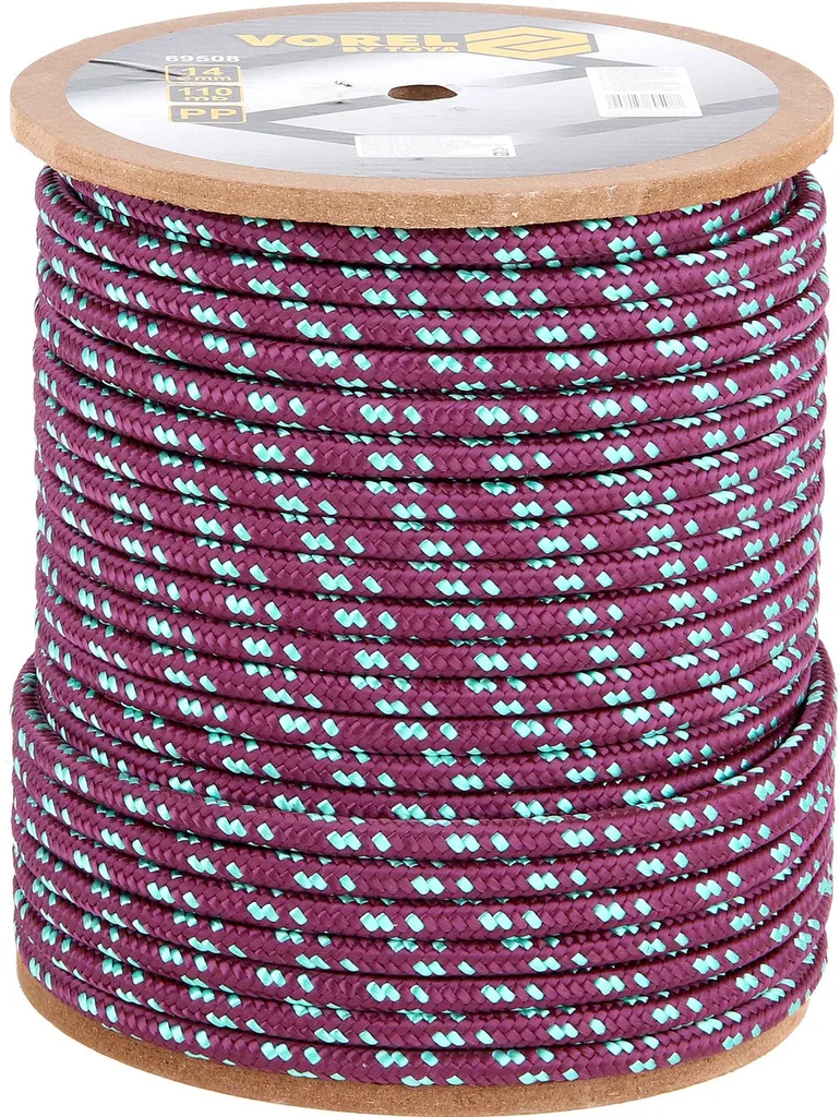 Corde tressée en polypropylène 14 mm - Longueur 110 m pour levage