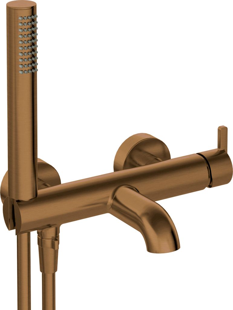 Deante SILIA Badewannenarmatur mit integrierter Handbrause – Bronze Gebürstet – Retro-Look Edel
