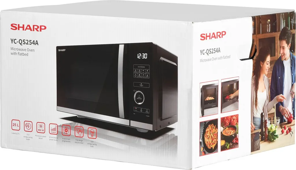 Micro-ondes Sharp YC-QS254AE-B noir solo 25L 900W de comptoir - 14