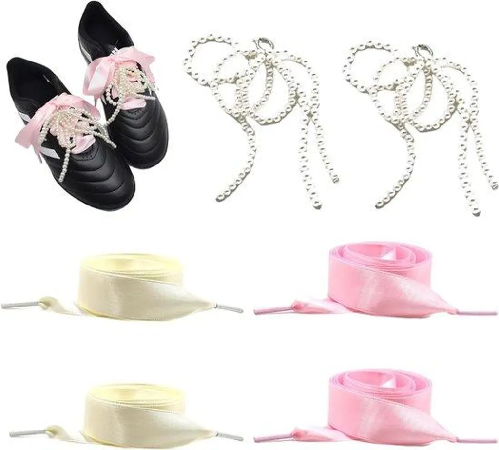 Lot de 2 rubans pailletés blancs autocollants pour baskets de femme