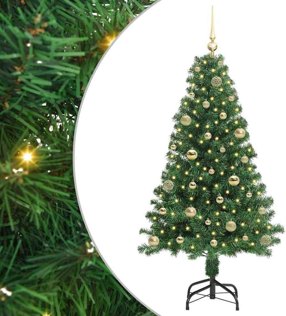 vidaXL Künstlicher Weihnachtsbaum mit 150 LEDs mit Ständer Grün 150 cm