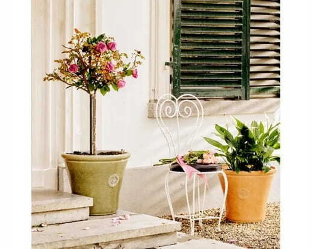 Boîtier rond fleur en poly pierre 40x45.5cm déco extérieure pour balcon - 5
