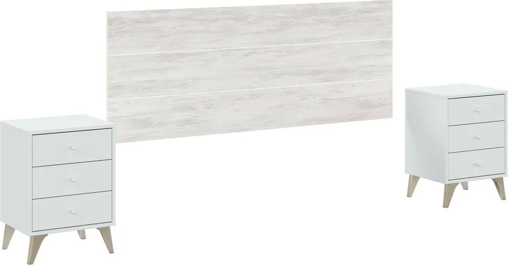 Tête de Lit 160x3 cm Catino Blanc Mat avec Structure Fine et Moderne