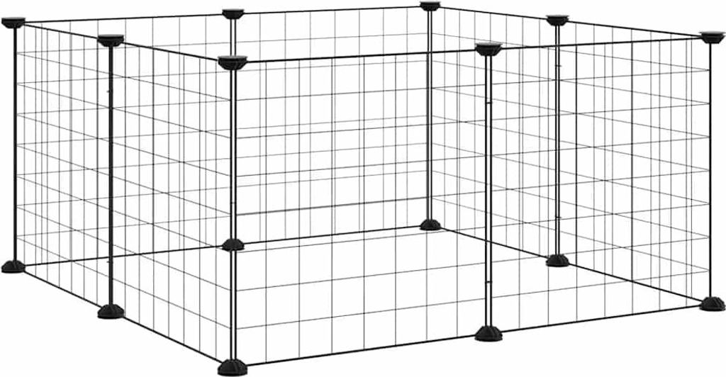 vidaXL 8-Panel-Haustierkäfig Schwarz 35x35 cm Stahl