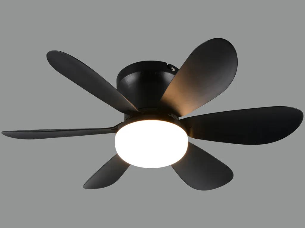 REALITY Lund R67462132: Plafoniera LED Nera con Ventilatore Silenzioso