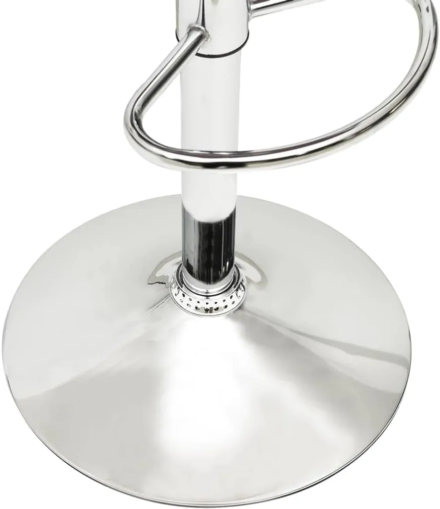 Tabouret de Bar Pivotant en Simili Cuir Gris avec Dossier Ergonomique - 6