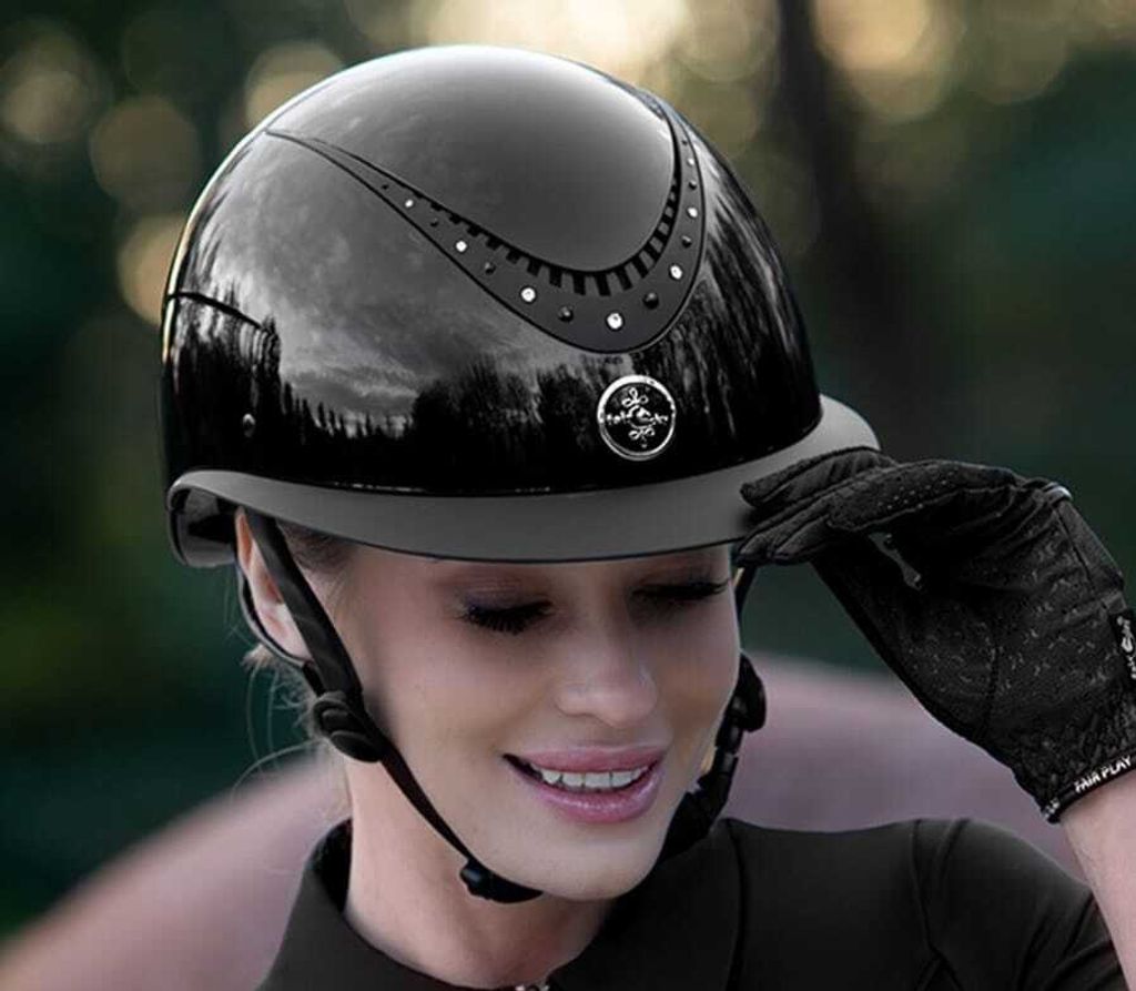 Kask jeździecki Fairplay Apoleus czarny błyszczący z Zdjęcie produktu 