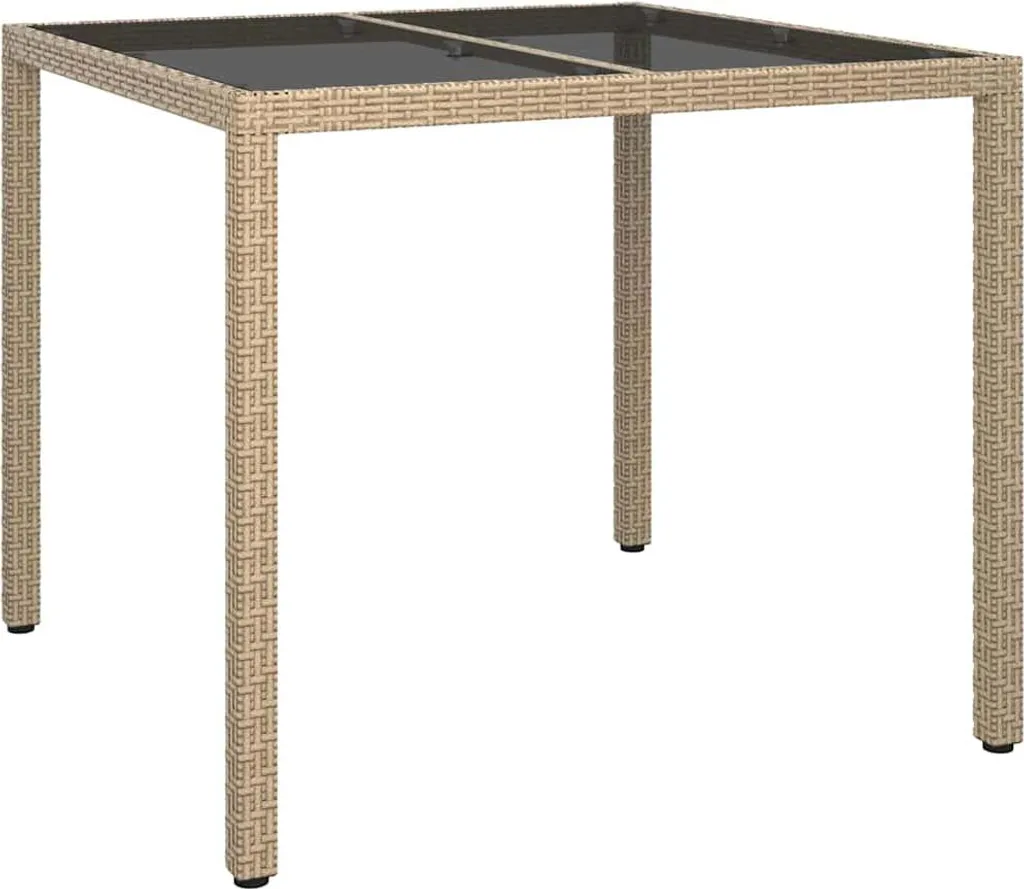SYFAX™ Tavolo da Giardino Beige 90 x 90 x 75 cm polyrattan