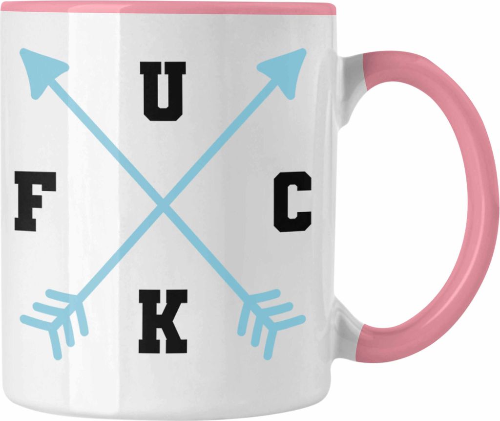 Trendation - F*** Tasse Geschenk Lustige Tasse Spruch Geschenkidee Neues Zuhause (Rosa)