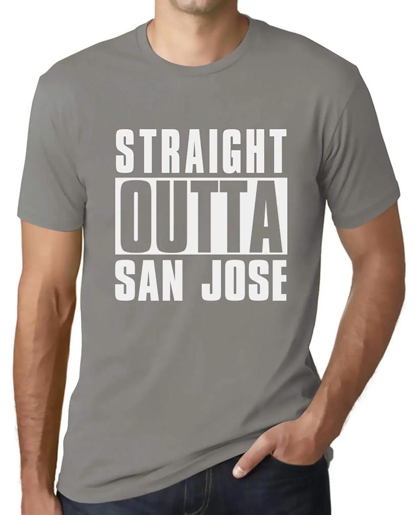 Herren Grafik T-Shirt Straight Outta San Jose Öko-Verantwortlich Vintage Jahrgang Kurzarm Lustige Druck Geburtstag Geschenk Mann