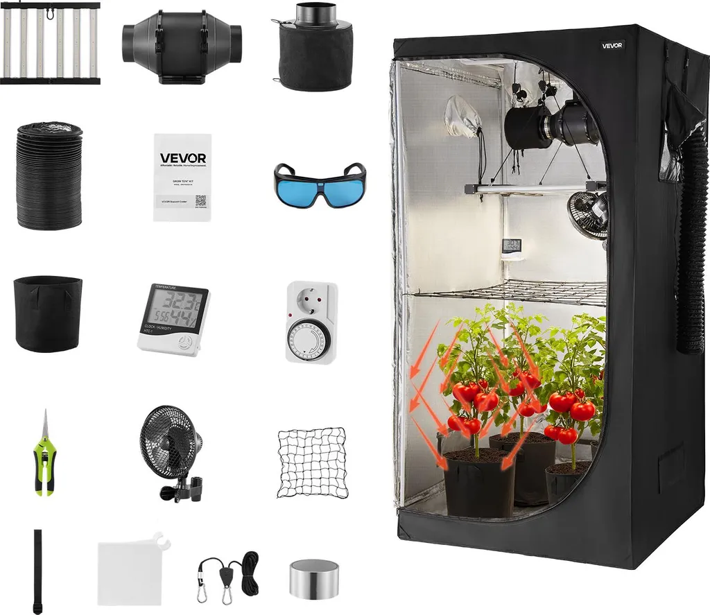 Chambre de Culture Complète avec Lampe LED et Kit de Ventilation 100cm