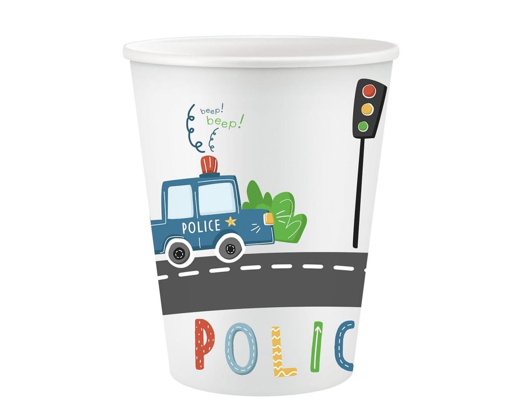 Pappbecher Geburtstag Police 6 St. 200ml Godan