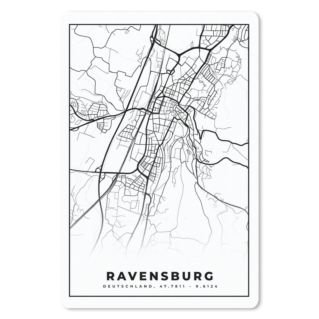 MuchoWow Mauspad Mousepad Karte - Karte - Revensburg - Stadtplan 18x27 cm - Mousepads - Maus Mat - Pad - Mausunterlage