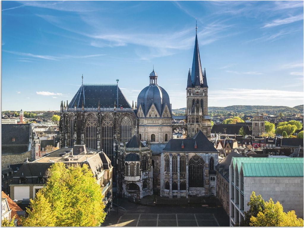 ARTland Wandbild Alu für Innen & Outdoor Aachener Dom I Größe: 40x30 cm
