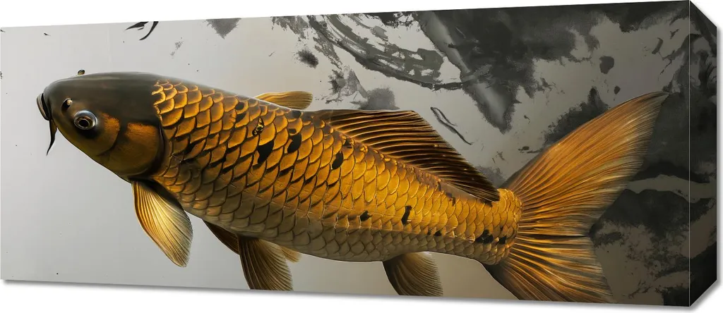 Quadro Pesci Koi Giapponesi 70x30 | Simbolo di Fortuna e Serenità