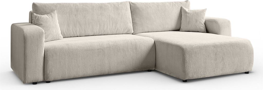 A sectional sofa on a white background.