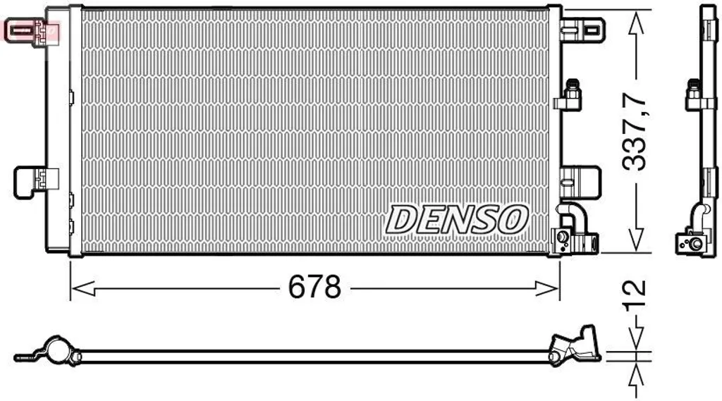 Condensateur de clim DENSO DCN02001 en aluminium pour voiture berline